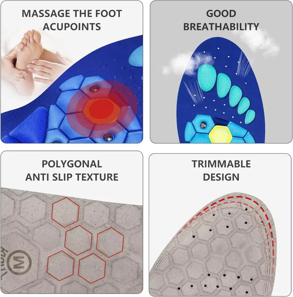 Magnetische Massage Inlegzolen – Maat 35-38 – Blauw