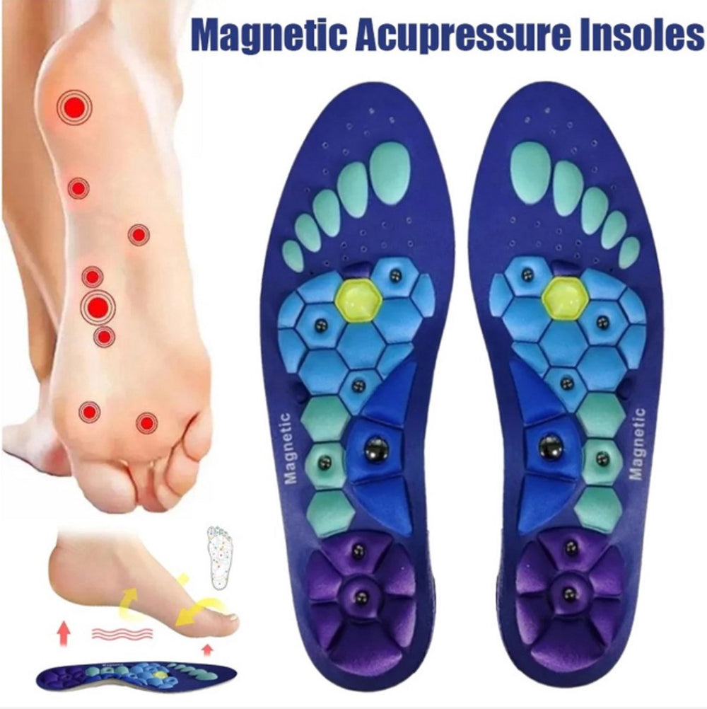 Magnetische Massage Inlegzolen – Maat 41-43 – Blauw (model 3)