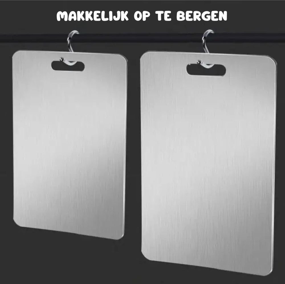 RVS Snijplanken Set – Antibacterieel en Vaatwasserbestendig – 2-delig