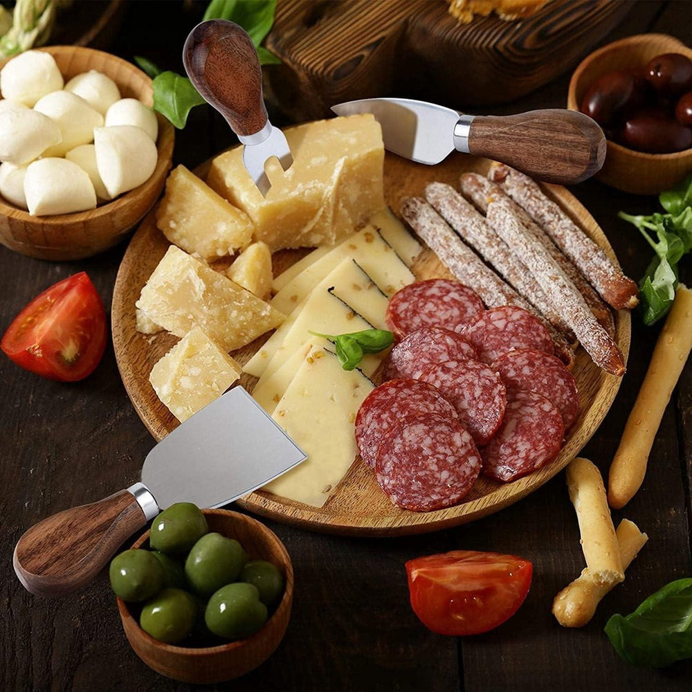 Kaasmessenset met Acaciahouten Handvatten