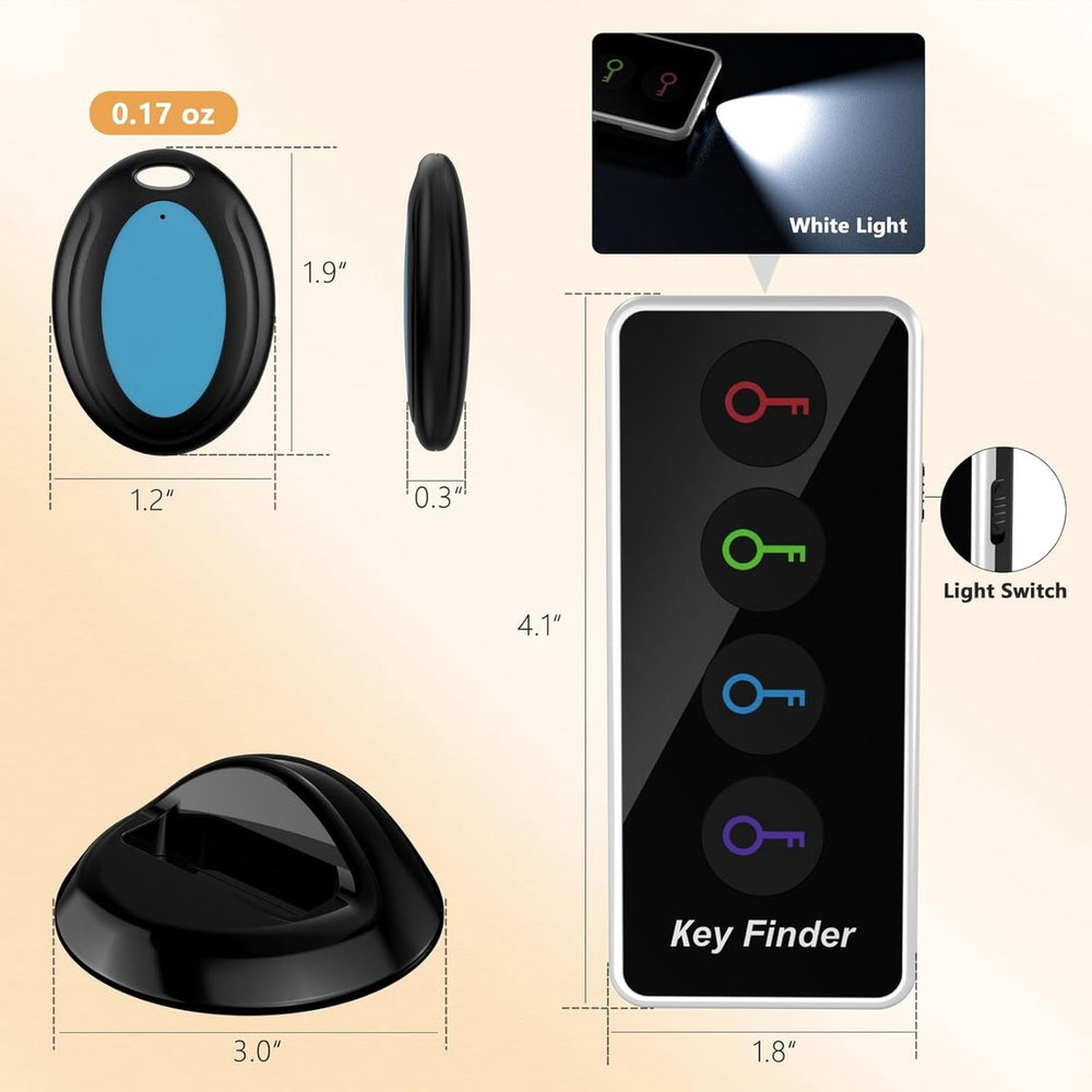 Sleutelvinder met LED-zaklamp – 4 Ontvangers