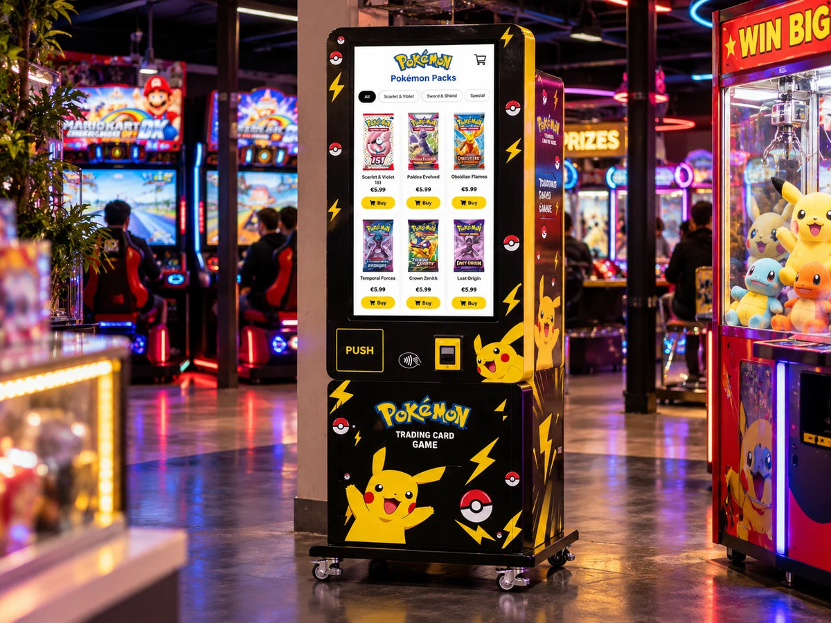 Pokémon vending machine in een arcadehal
