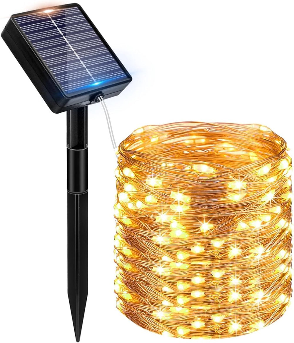 Solar Lichtslinger voor Buiten – 8 Lichtstanden – 12 meter Warm Wit
