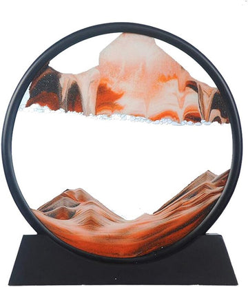 Bewegende Zandkunst in Glas 19x19 cm – Oranje
