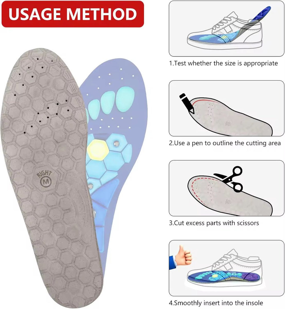 Magnetische Massage Inlegzolen – Maat 35-38 – Blauw