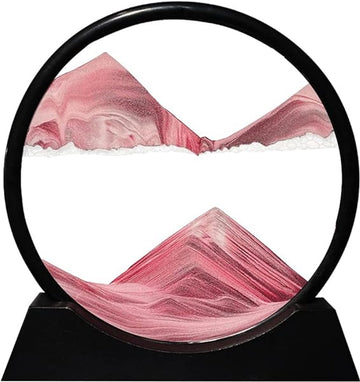 Bewegende Zandkunst in Glas 19x19 cm – Roze