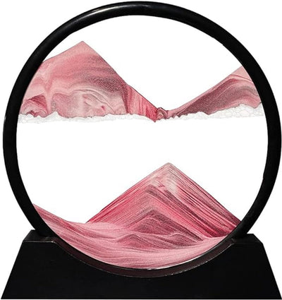 Bewegende Zandkunst in Glas 19x19 cm – Roze
