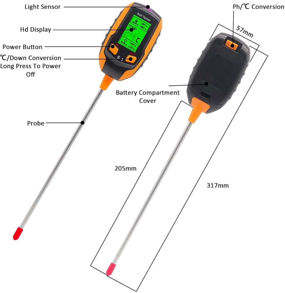 Digitale Bodemtester voor Tuin en Planten – 5-in-1