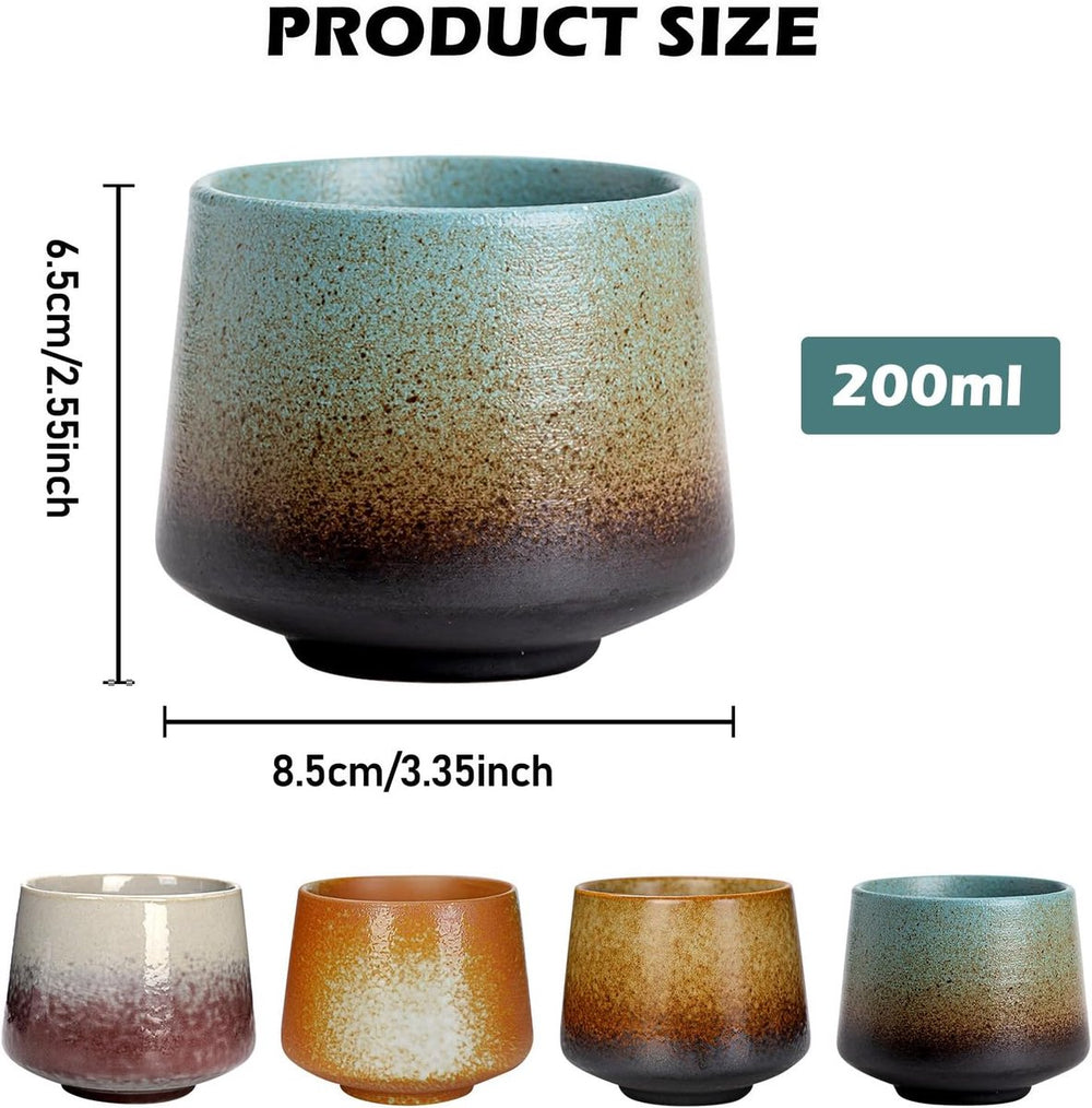 Keramische Koffiekopjes Set van 4 in Geschenkdoos – Design 9