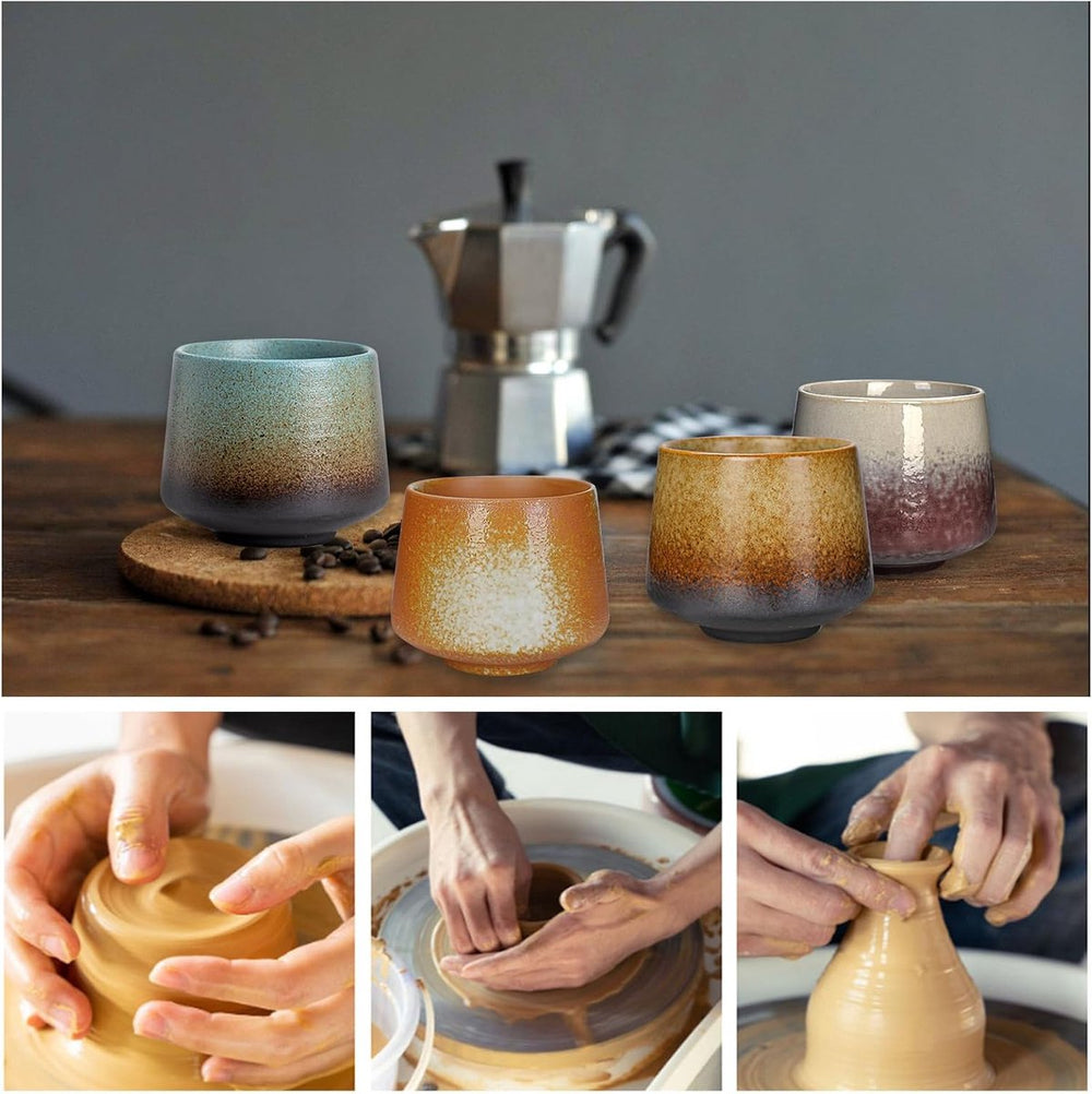 Keramische Koffiekopjes Set van 4 in Geschenkdoos – Design 9