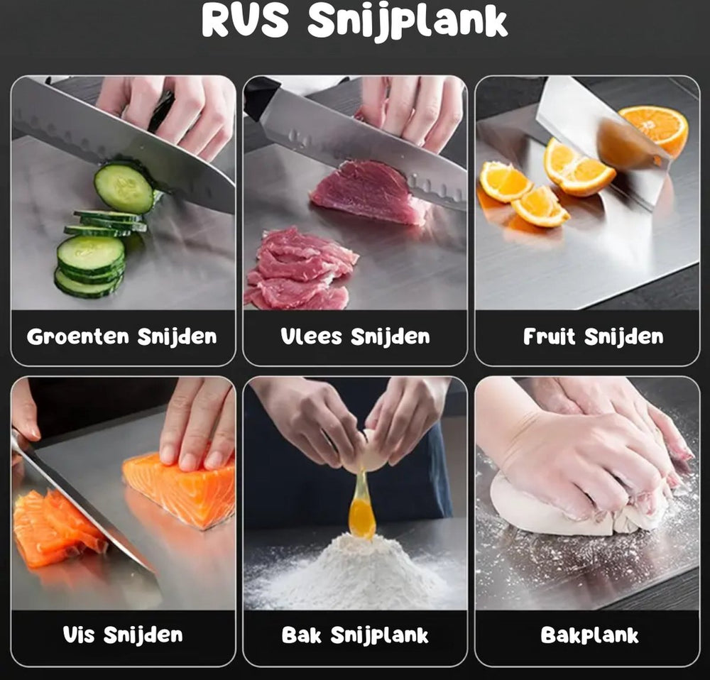 RVS Snijplanken Set – Antibacterieel en Vaatwasserbestendig – 2-delig