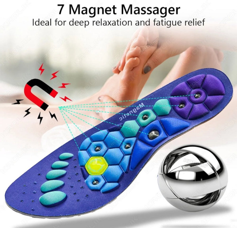 Magnetische Massage Inlegzolen – Maat 41-43 – Blauw (model 3)