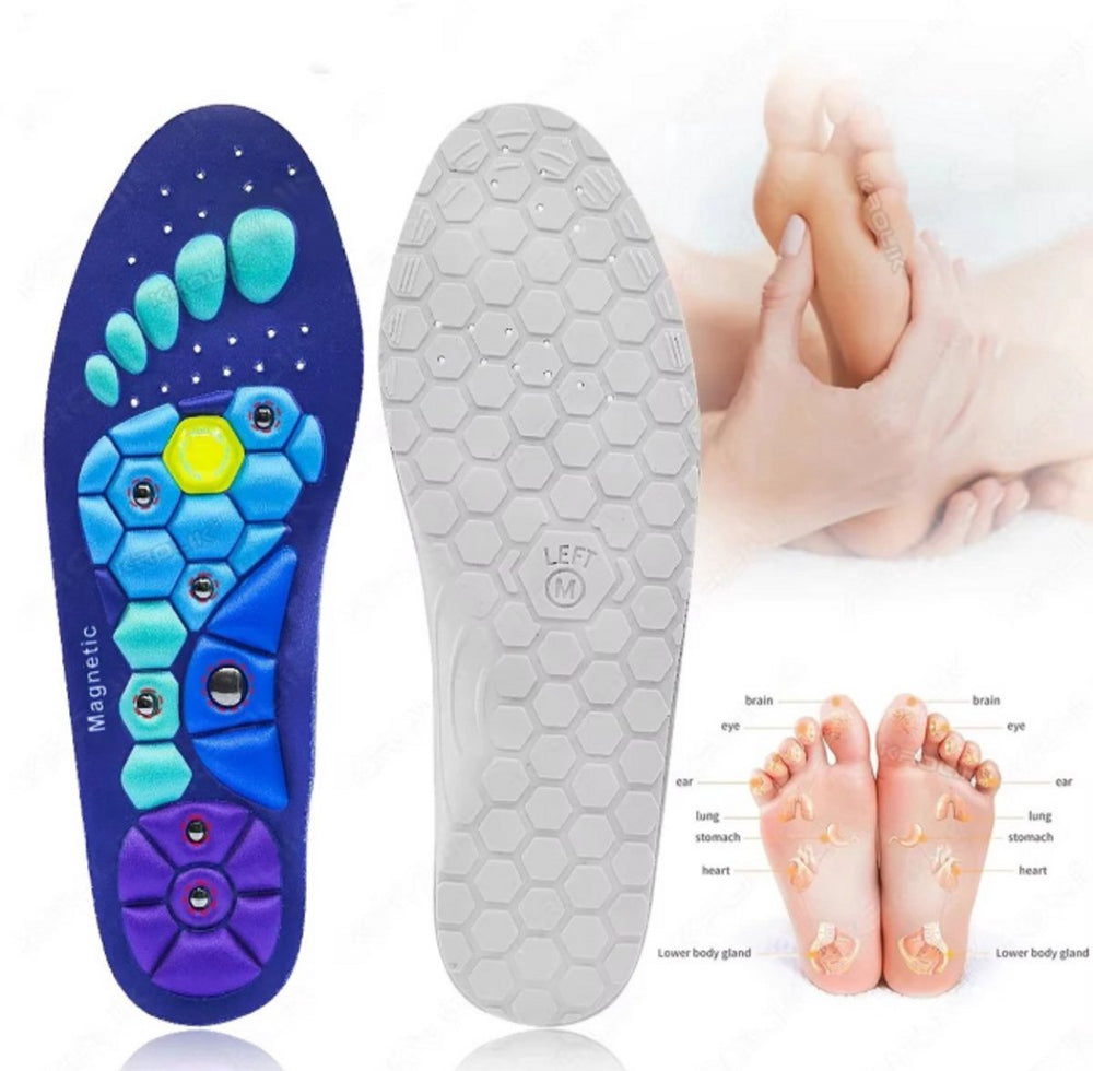 Magnetische Massage Inlegzolen – Maat 41-43 – Blauw (model 3)