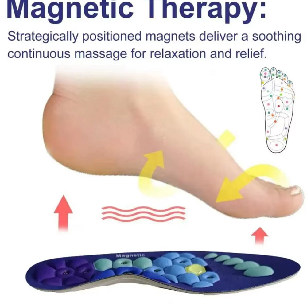 Magnetische Massage Inlegzolen – Maat 44-46 – Blauw (model 2)