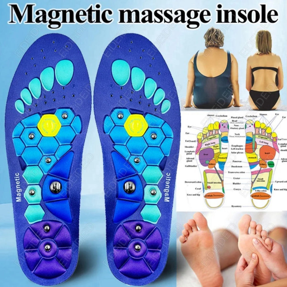 Magnetische Massage Inlegzolen – Maat 41-43 – Blauw (model 3)