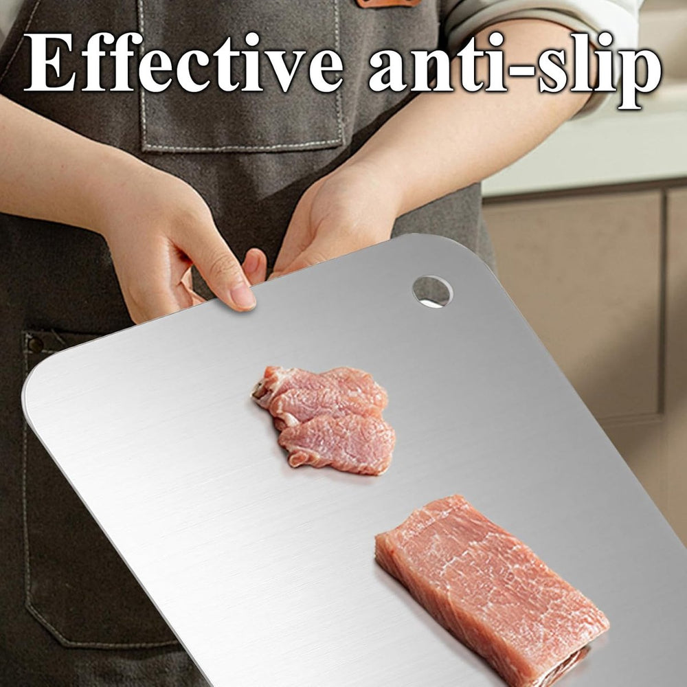 RVS Snijplanken Set – Antibacterieel en Vaatwasserbestendig – 2x Dubbelzijdig 24x15 cm