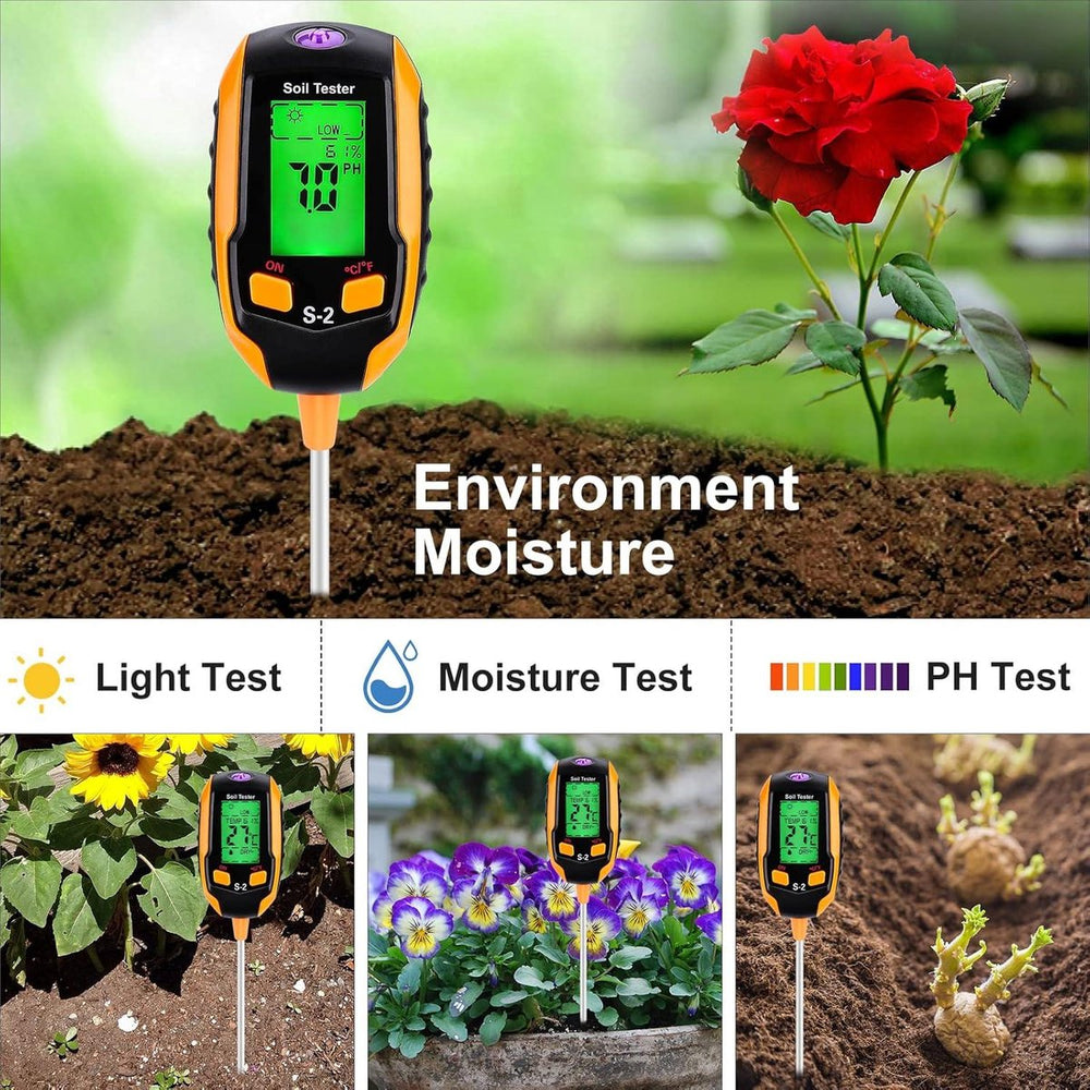 Digitale Bodemtester voor Tuin en Planten – 5-in-1 met Luchtvochtigheid