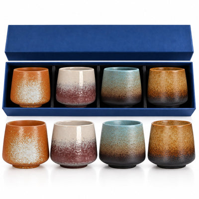 Keramische Koffiekopjes Set van 4 in Geschenkdoos – Design 9