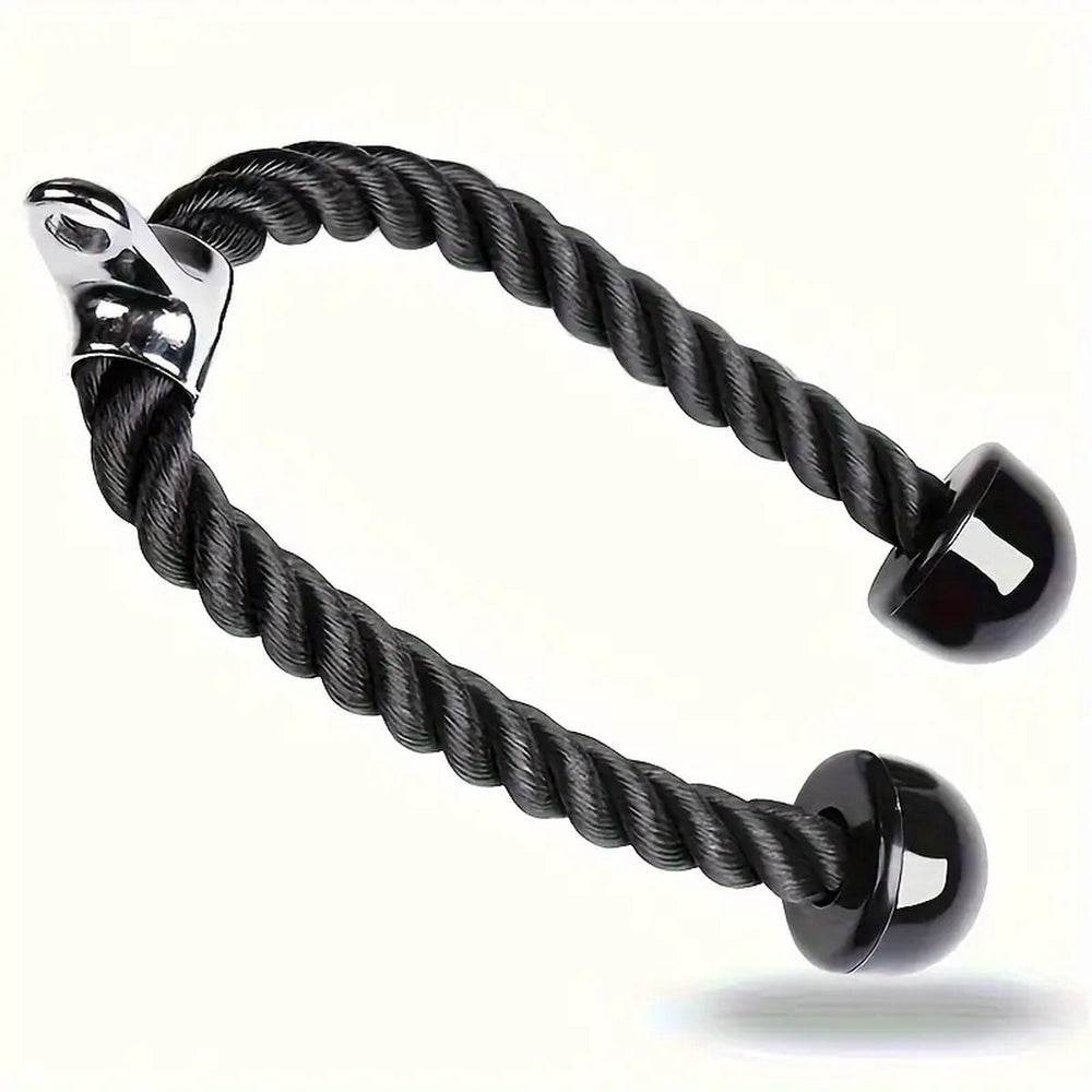 Tricep Rope 70 cm Gevlochten Nylon – Zwart