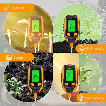 Digitale Bodemtester voor Tuin en Planten – 4-in-1 met LCD