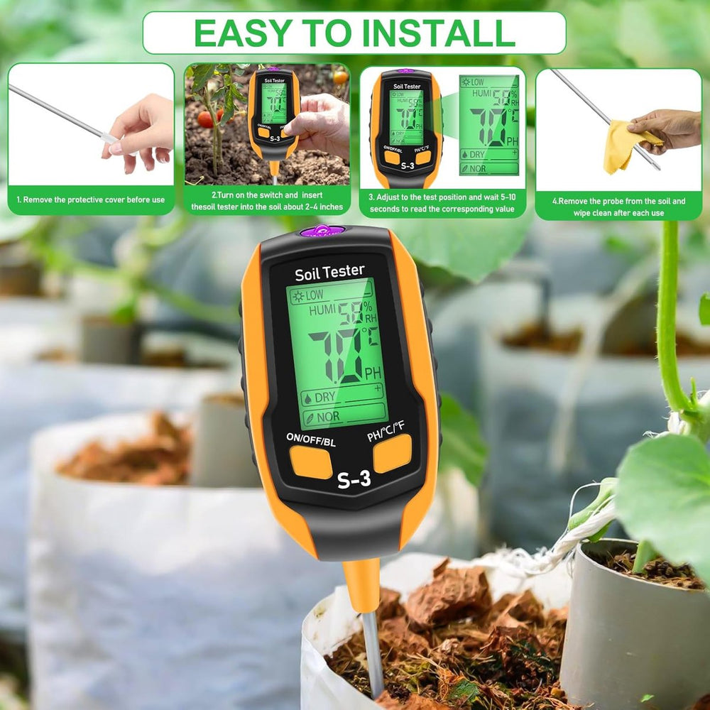 Digitale Bodemtester voor Tuin en Planten – 6-in-1