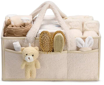 Pluche Luiermand Organizer met Verdelers – Beige